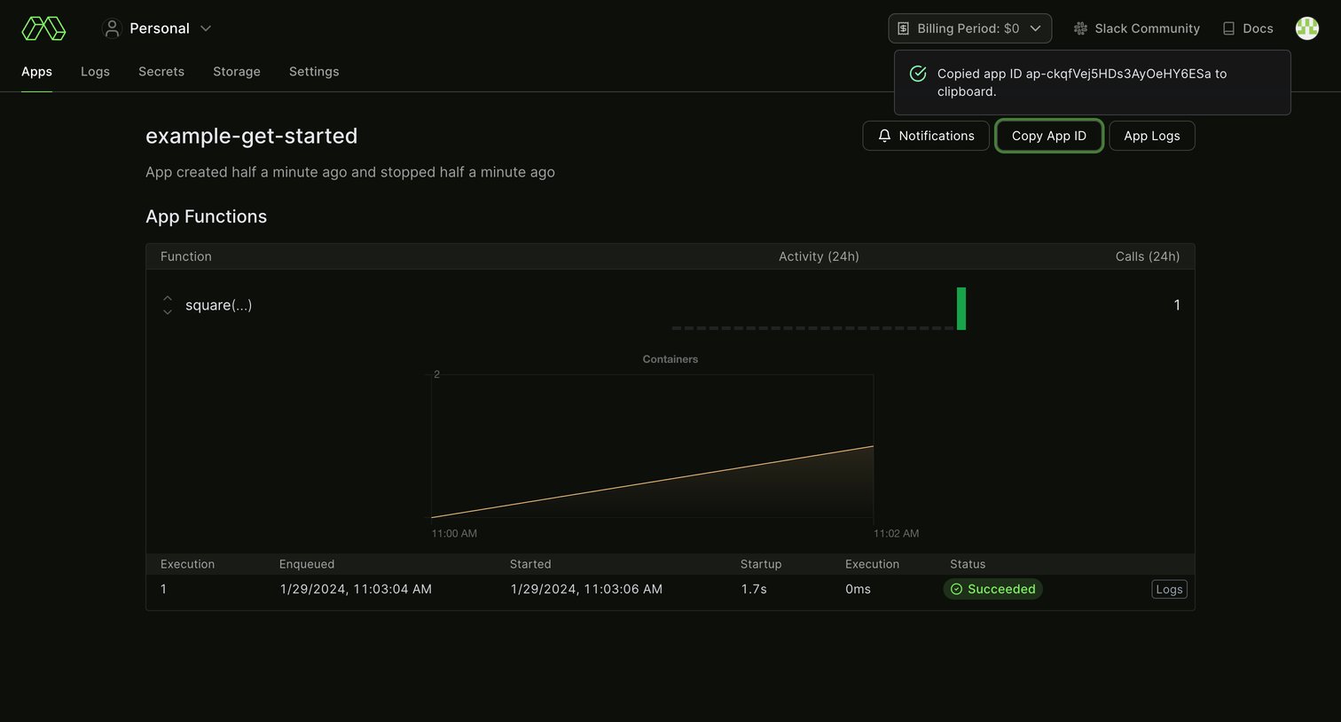 Modal screen