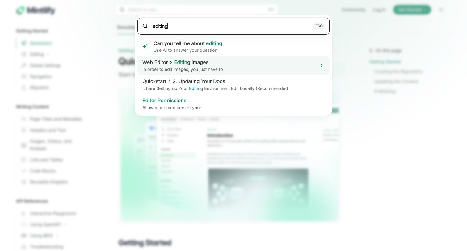 Mintlify - Quickstart - Mintlify screen