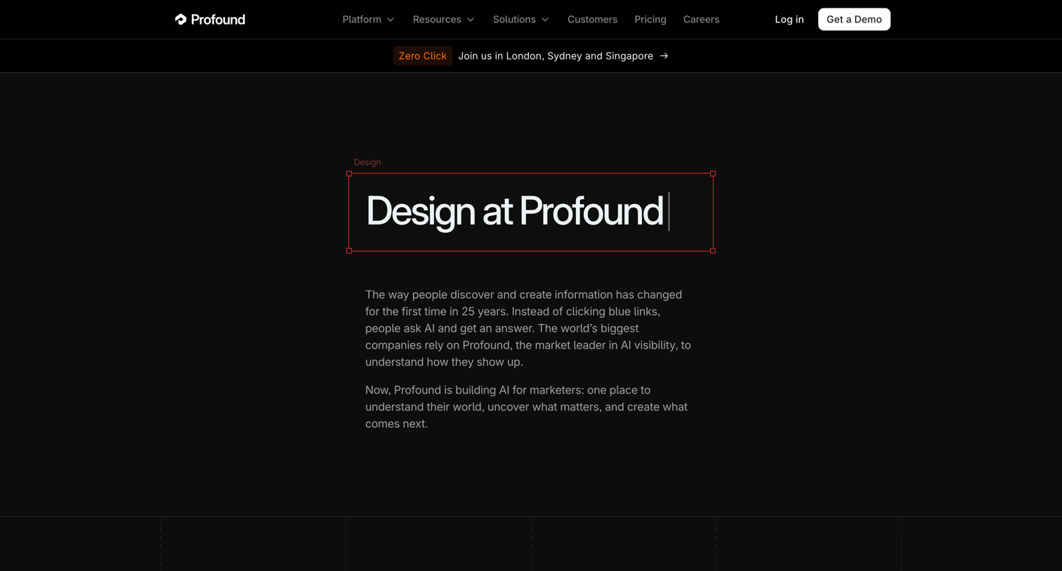 Design at Profound from Tryprofound