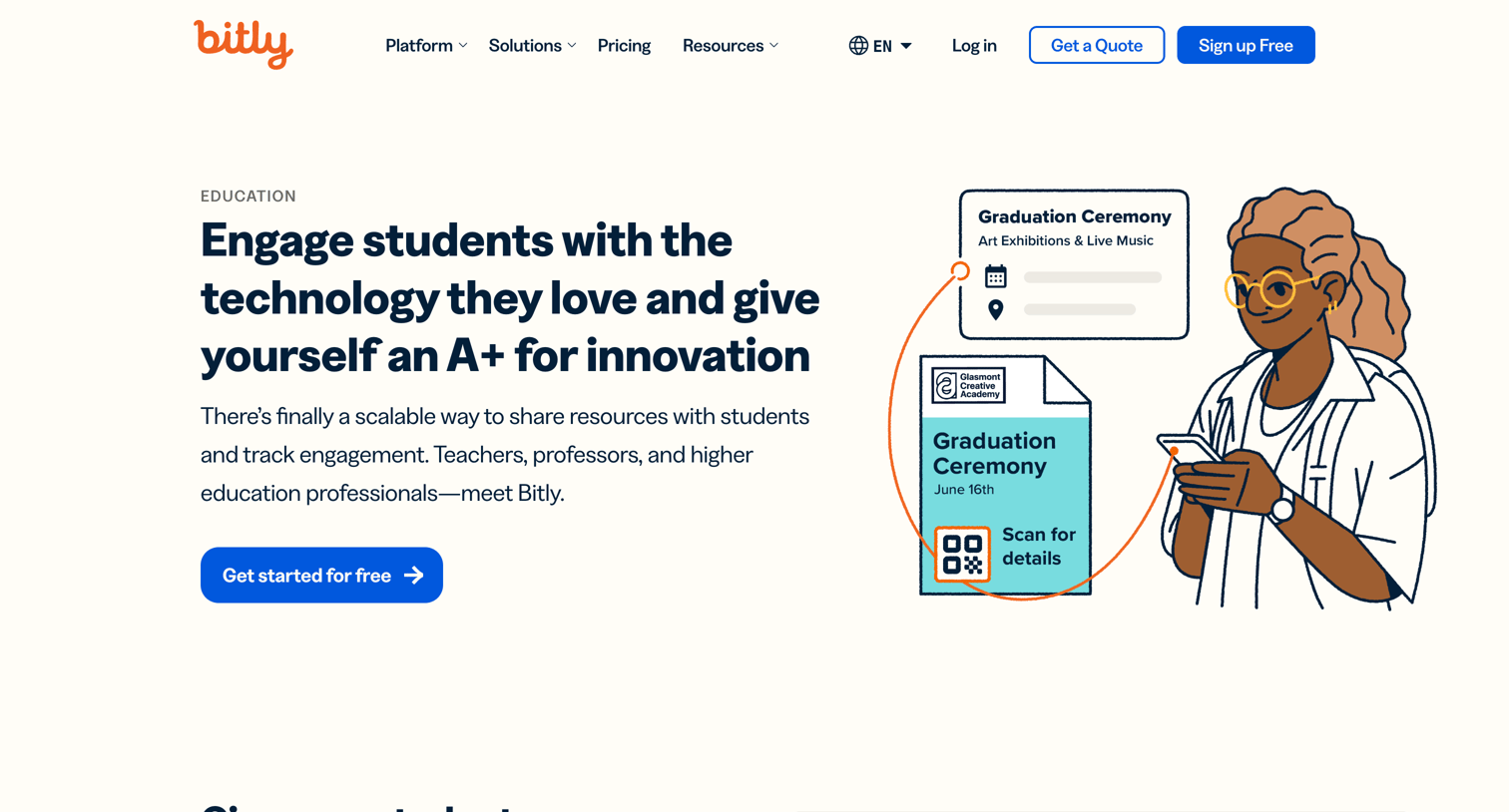 Bitly - Bitly for Education | Enhance Campus Communications Learning screen