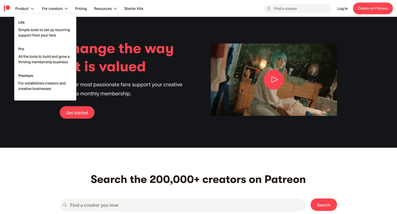 Patreon - Best way for artists and creators to get sustainable income and c screen