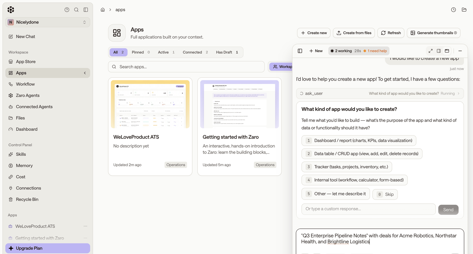Zaro - Zaro - The Context Layer for Enterprise AI screen