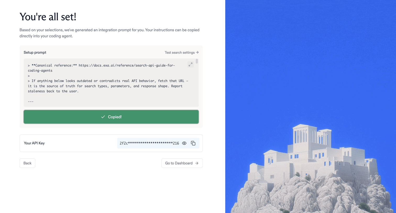 Exa - Get Started | Exa screen