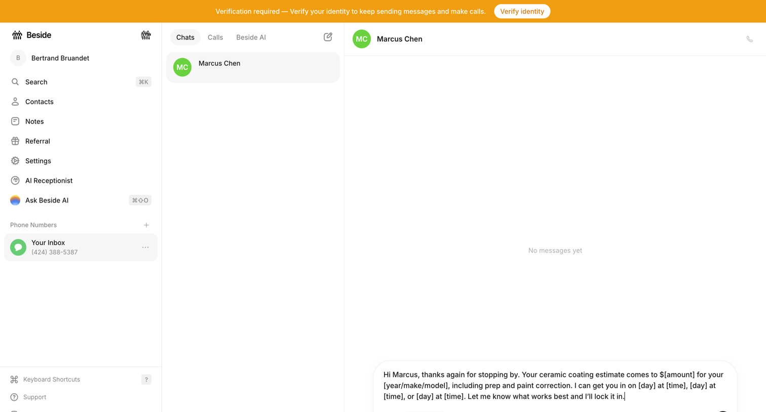 Beside - Chats - Your Inbox - Beside screen