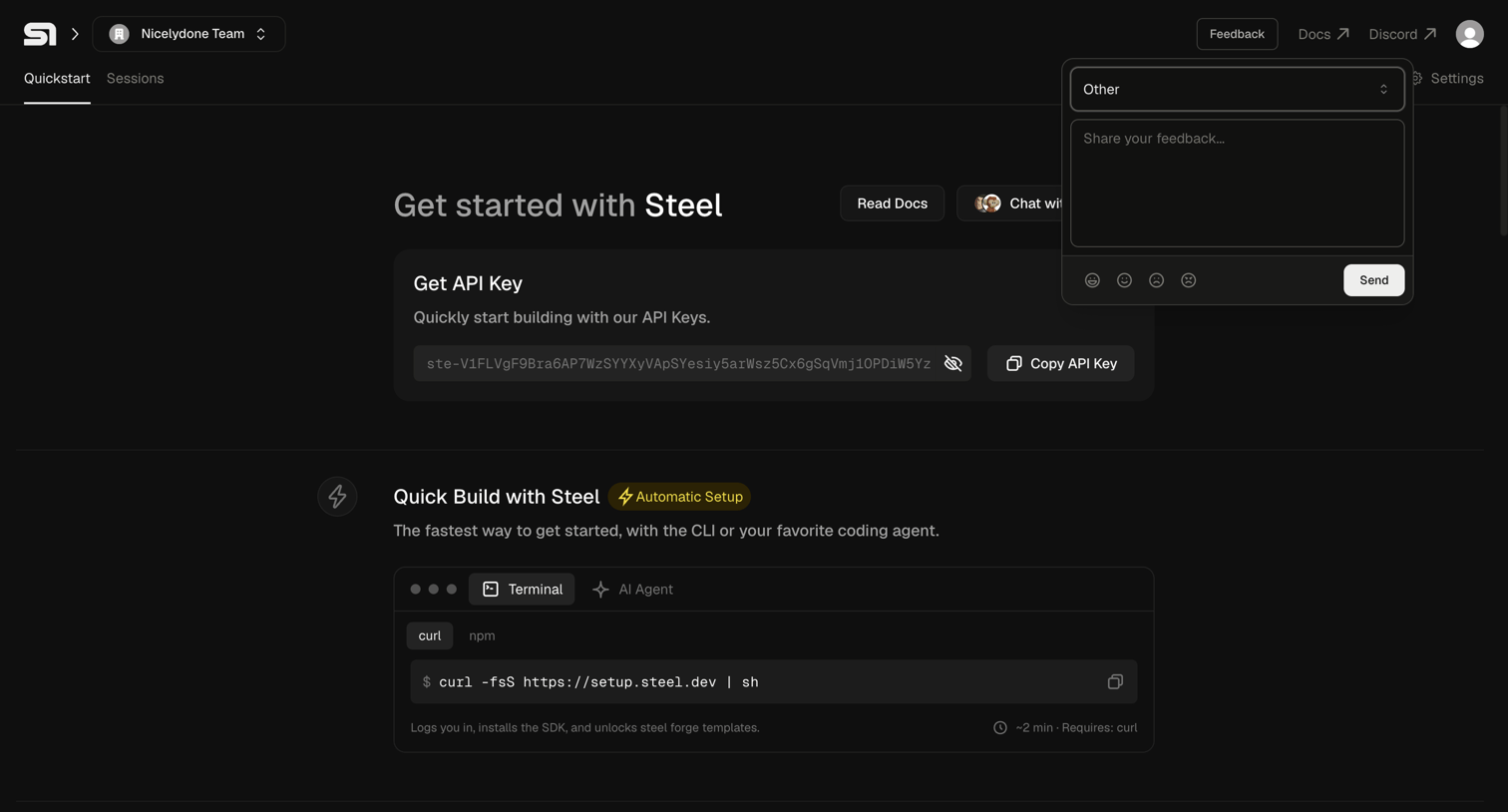 Steel - Steel | Open-source Headless Browser API screen