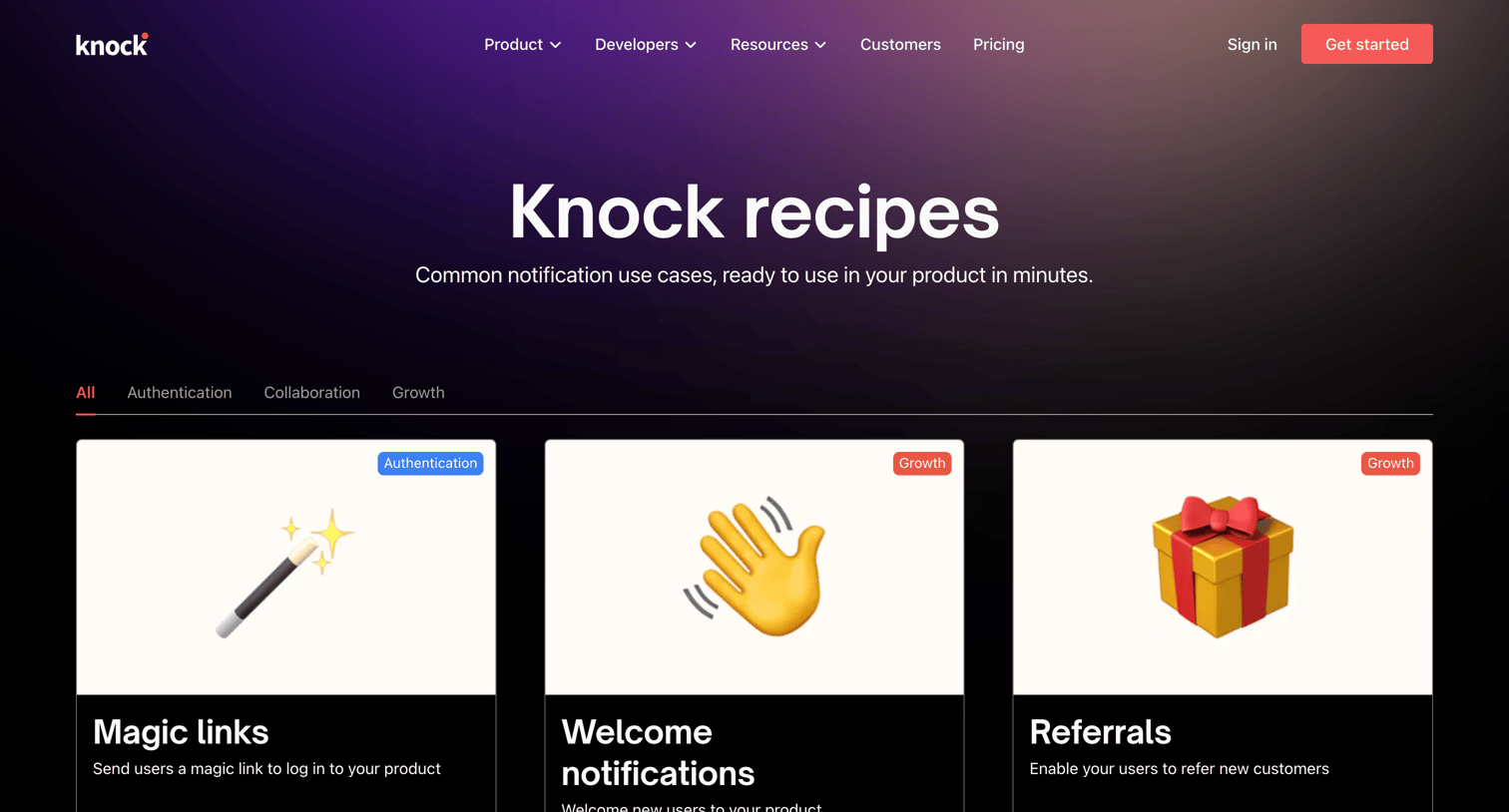 Knock - Recipes | Knock screen