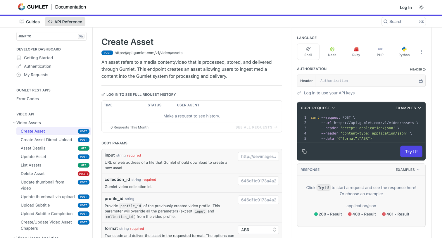 Gumlet - Create Asset screen