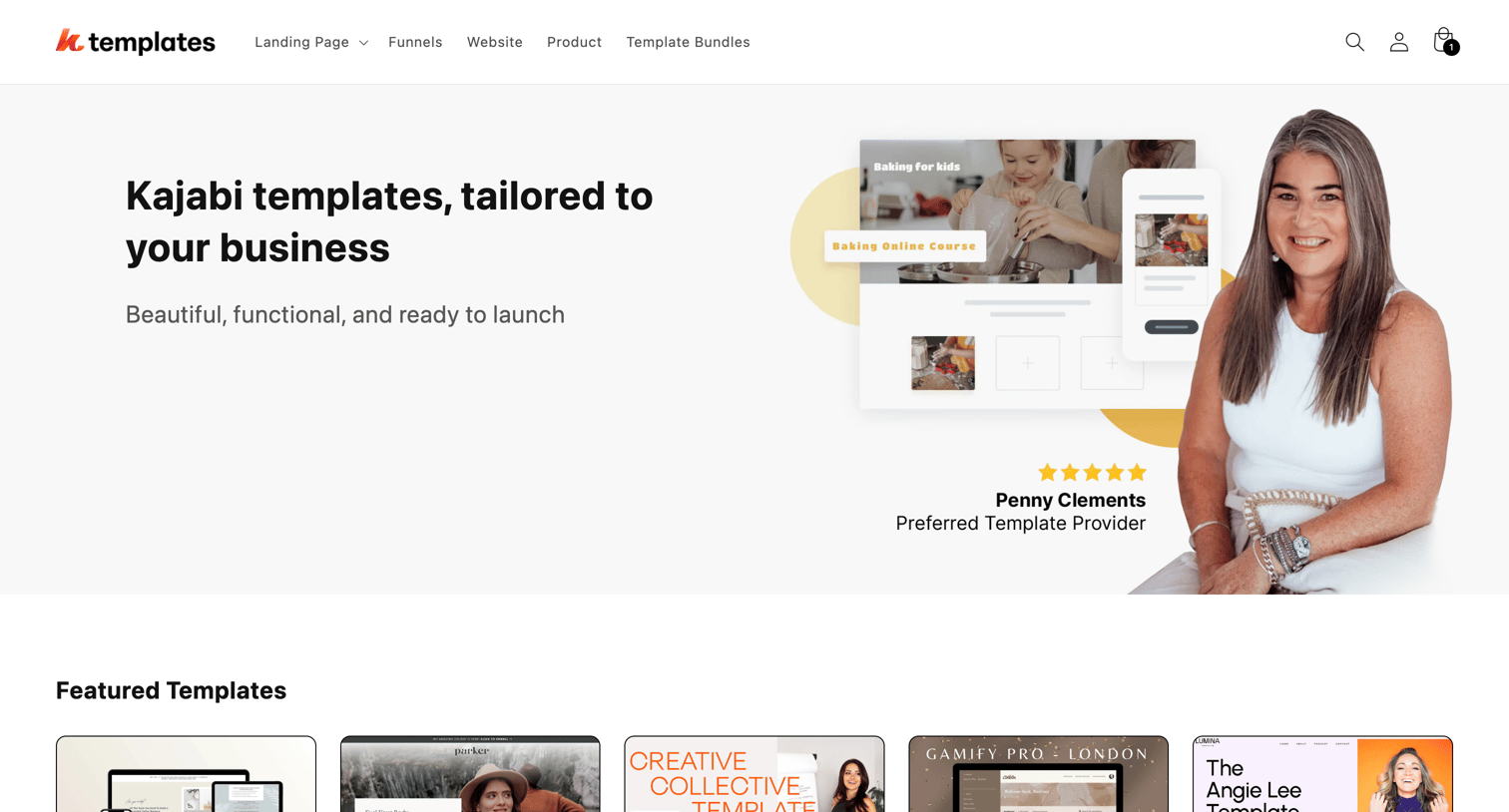 Kajabi - Kajabi Templates screen