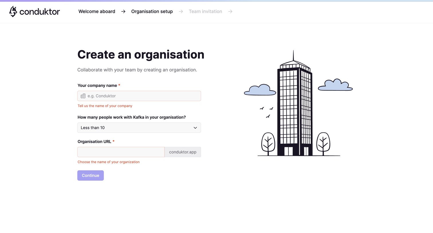 Conduktor - Conduktor Signup screen