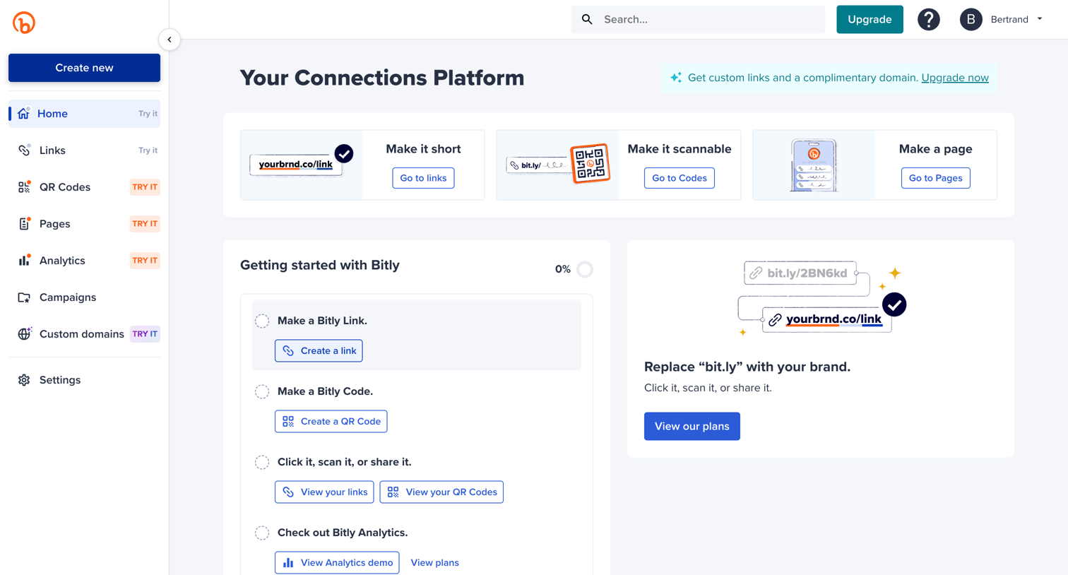 Bitly - Bitly | Link Dashboard screen