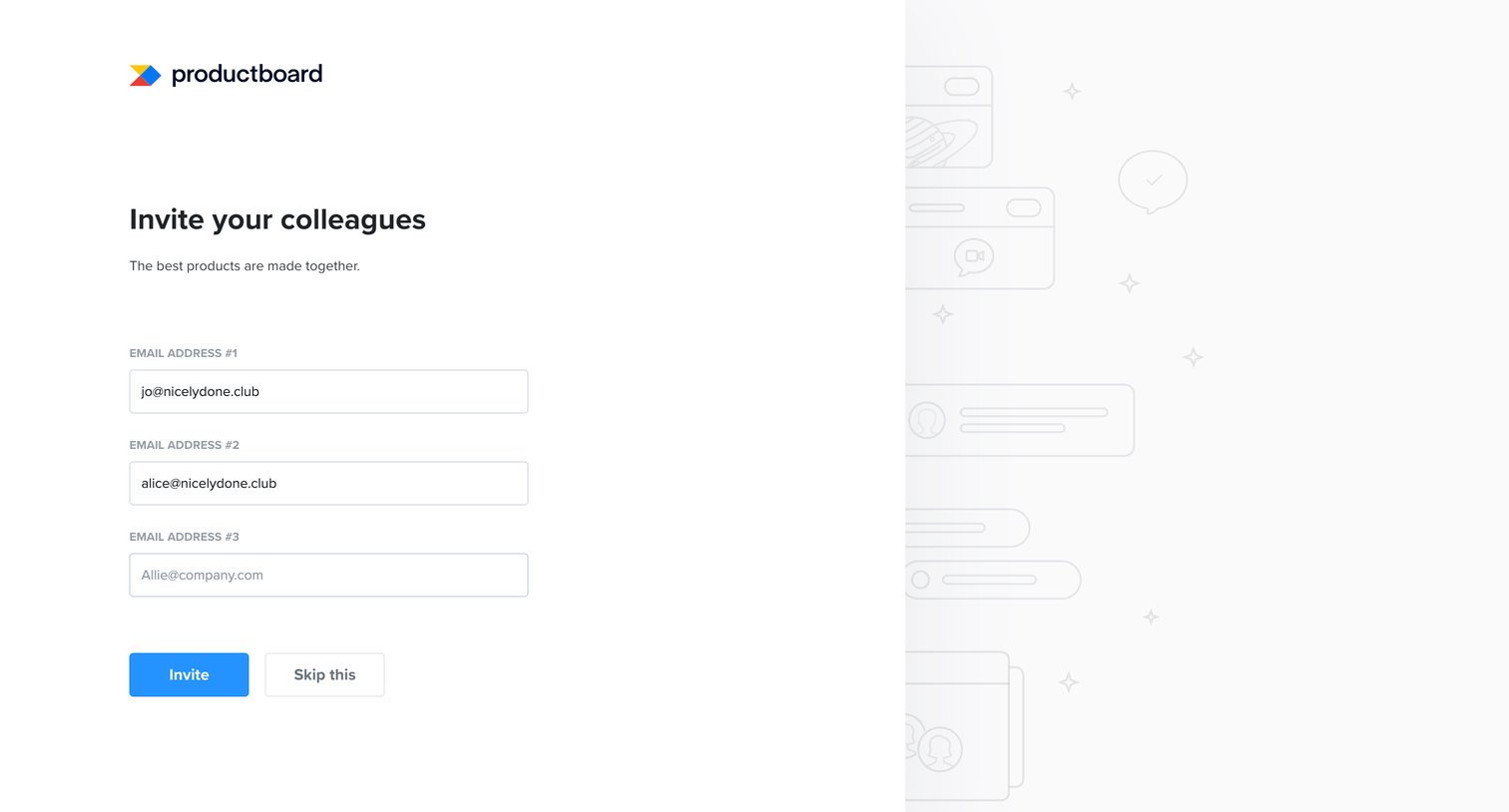 Productboard - Productboard – Welcome screen