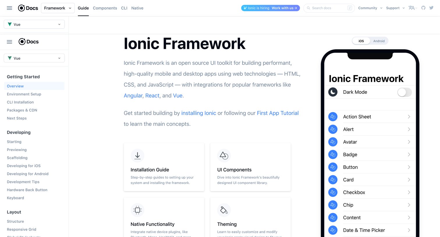 Ionic - Open-Source UI Toolkit to Create Your Own Mobile or Desktop Apps screen
