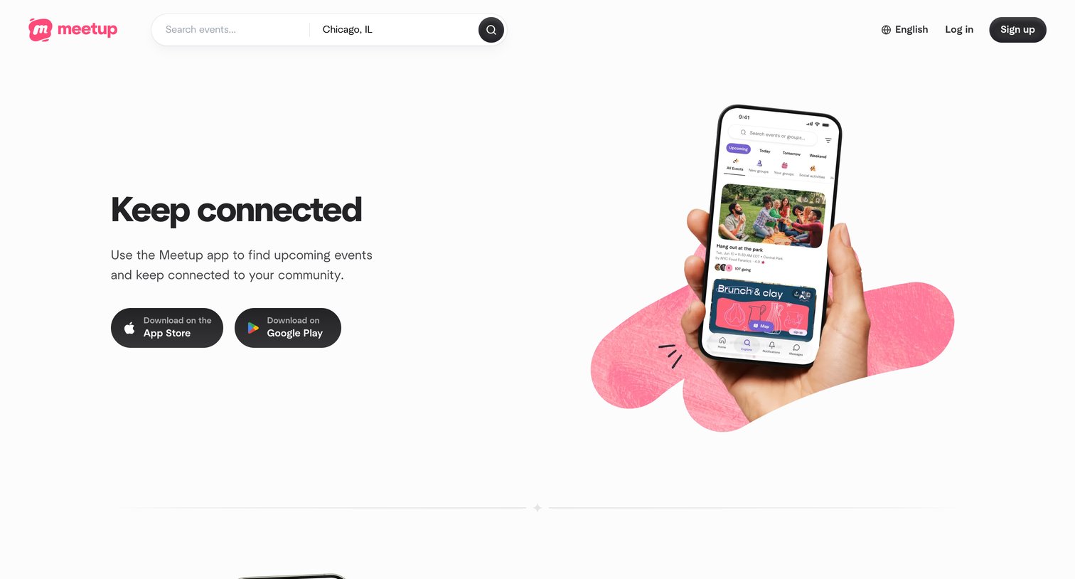 Meetup - Download the Meetup App on Apple & Google Play screen