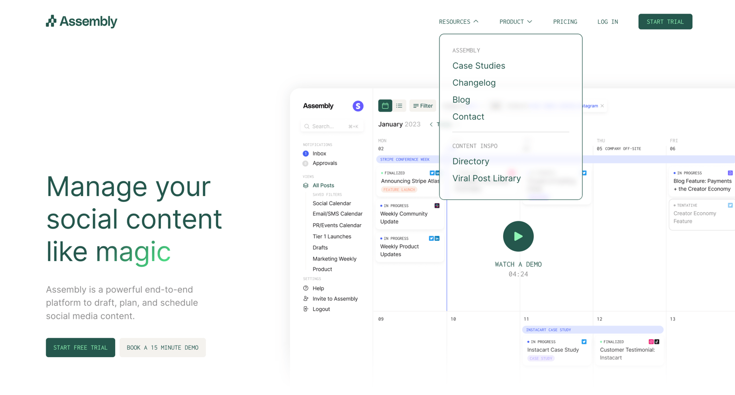 Assembly - Assembly | Social Media Management Tool screen