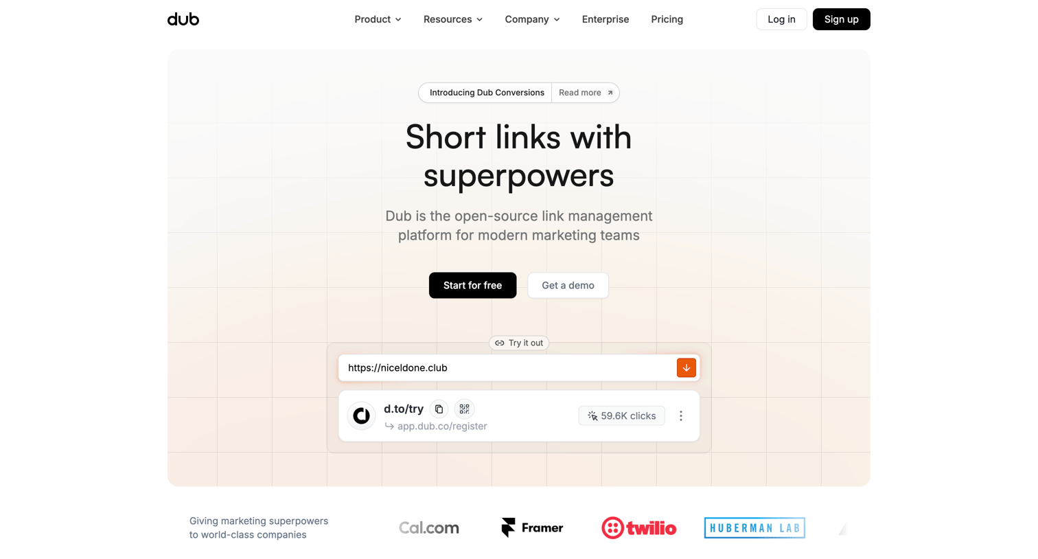 Dub - Dub.co - Link Management for Modern Marketing Teams screen
