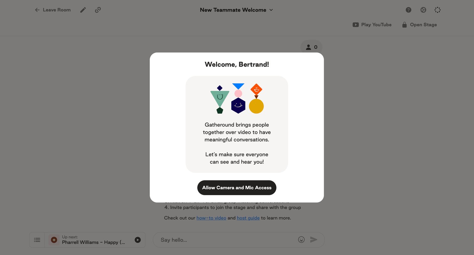 Gatheround - New Teammate Welcome — Gatheround — A better way to bring your pe screen