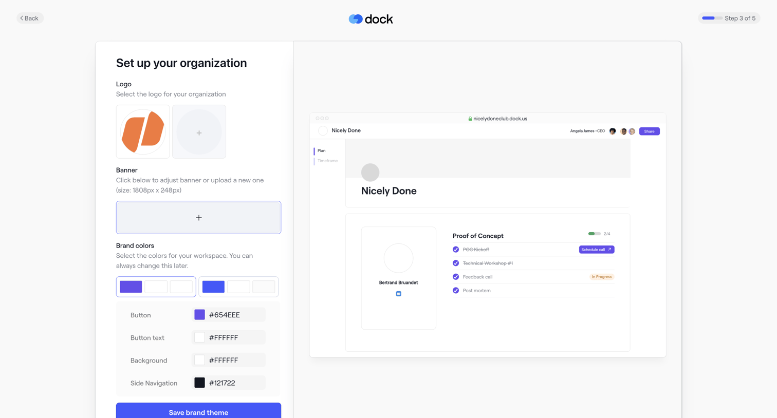 Dock - Register · Dock screen