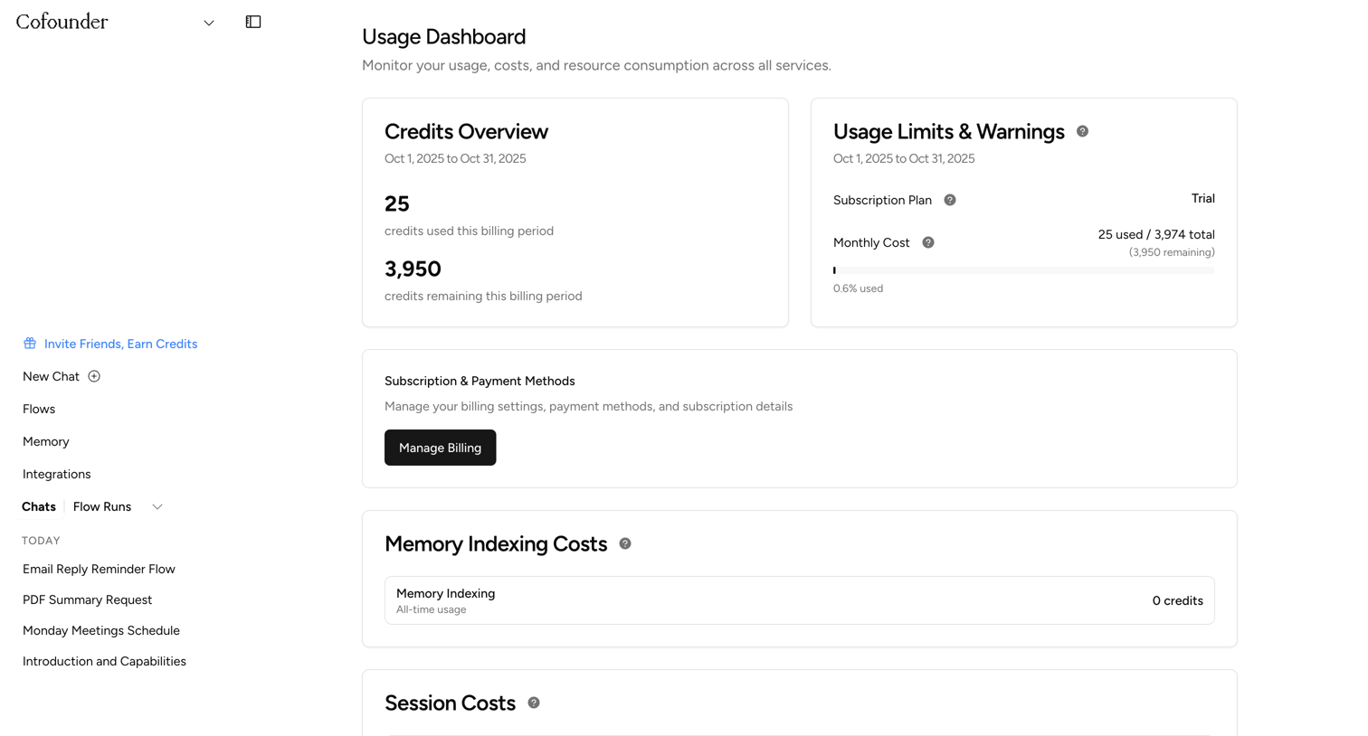 Cofounder screen