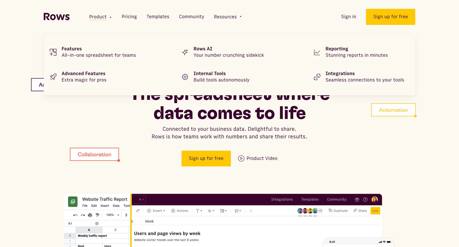 Rows - Rows — The new way to spreadsheet screen