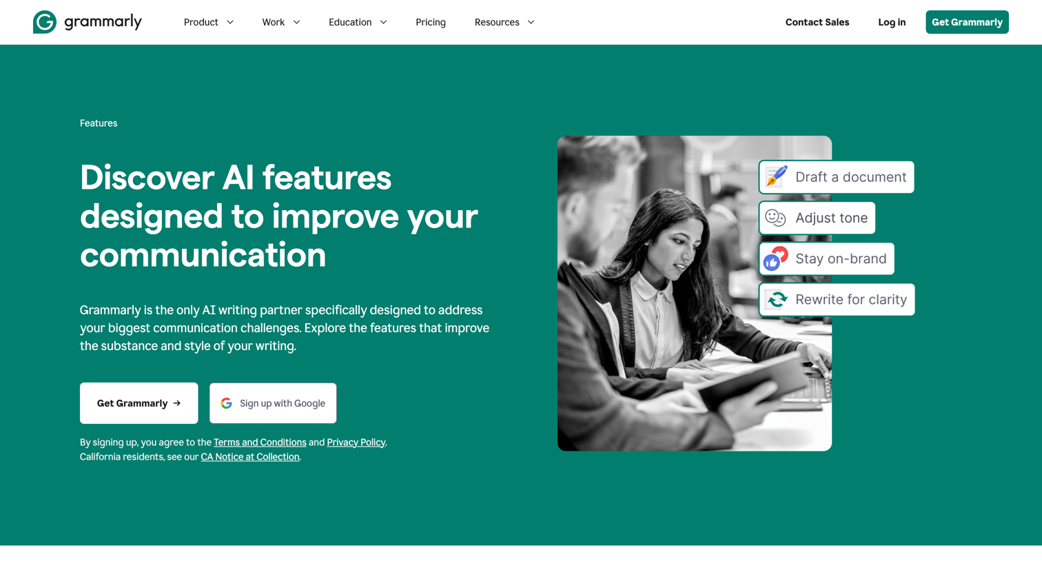 Grammarly - Product Features  Grammarly screen