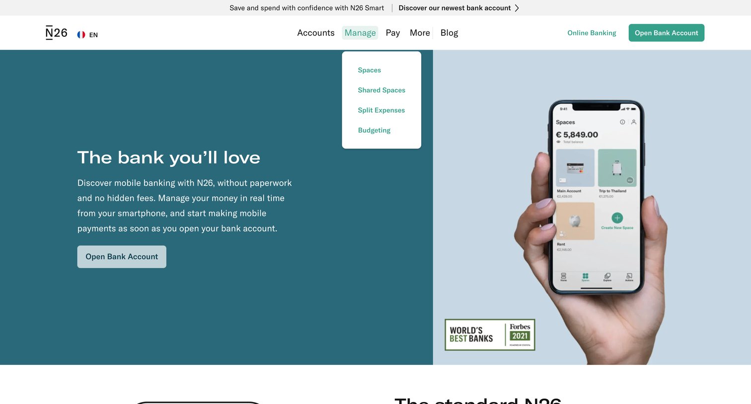 N26 - N26 The Mobile Bank ‘Best bank in the world’ by Forbes — N26 screen