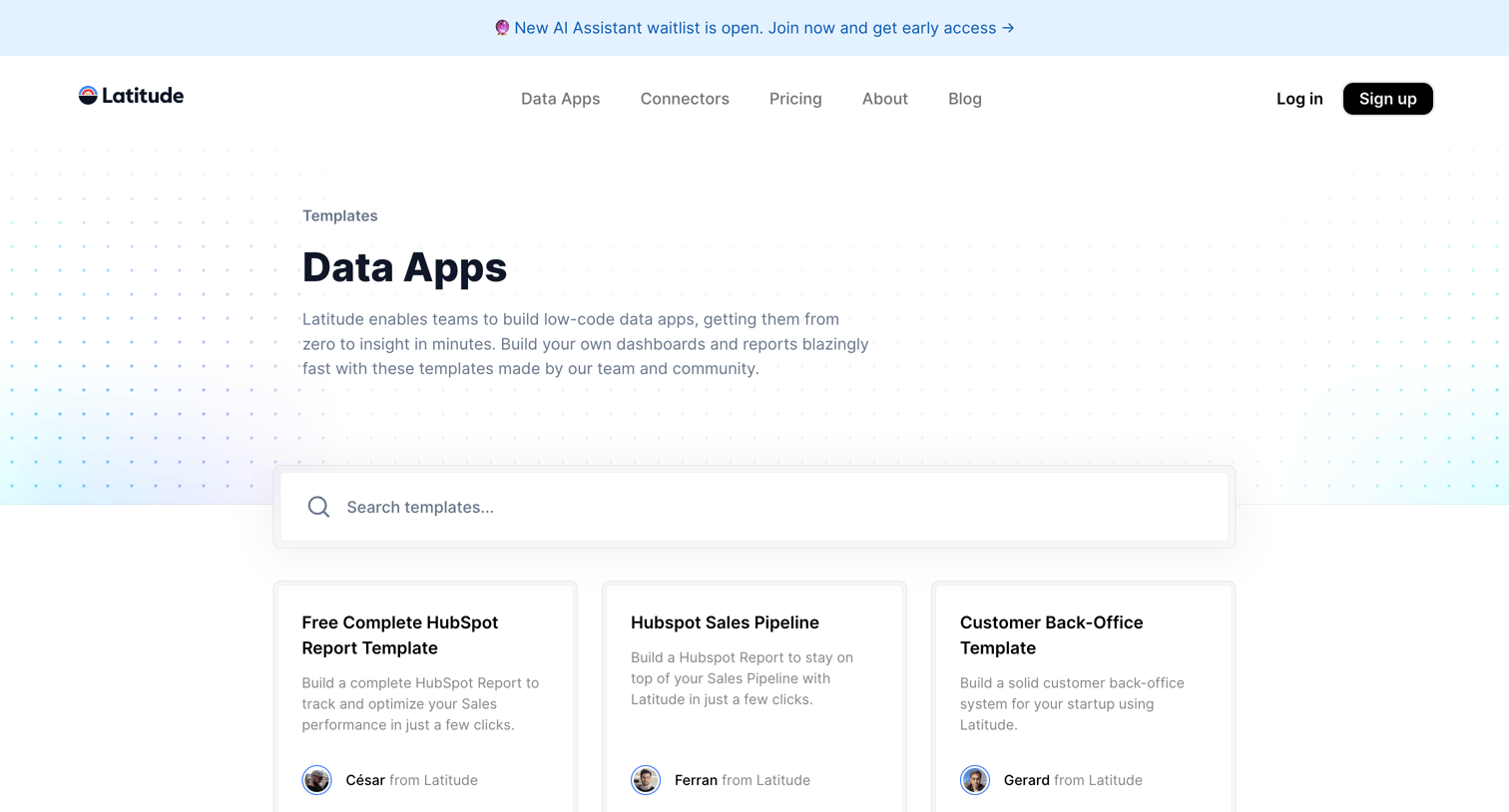 Latitude - Data Apps — Build yours with Latitude screen