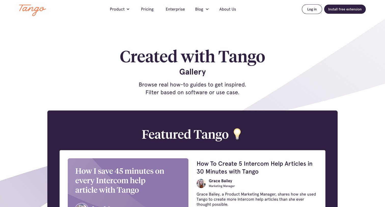 Tango - Created with Tango | Find the best how-to guides screen