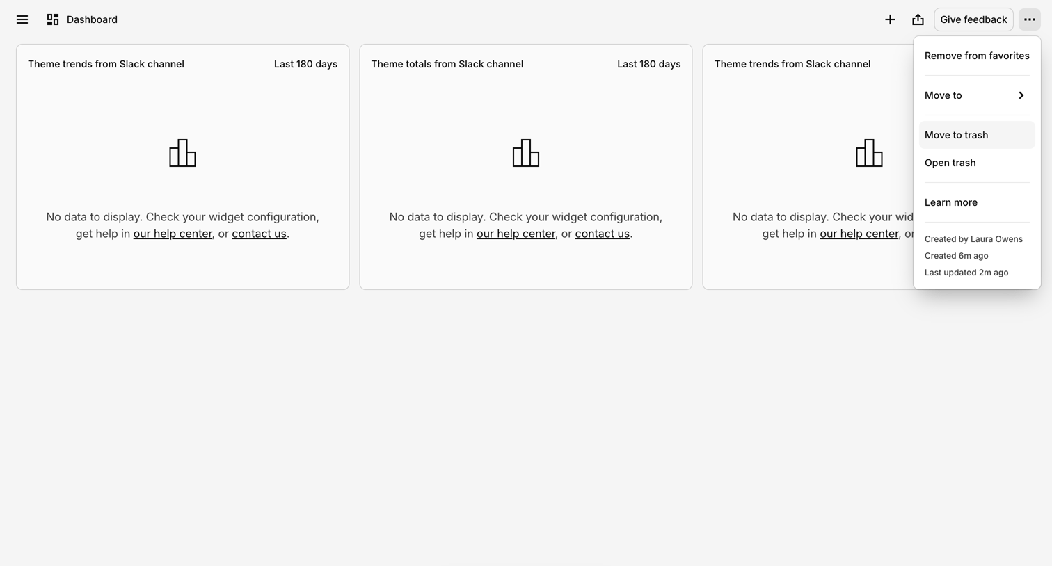 Dovetail - Dashboard – Dovetail screen
