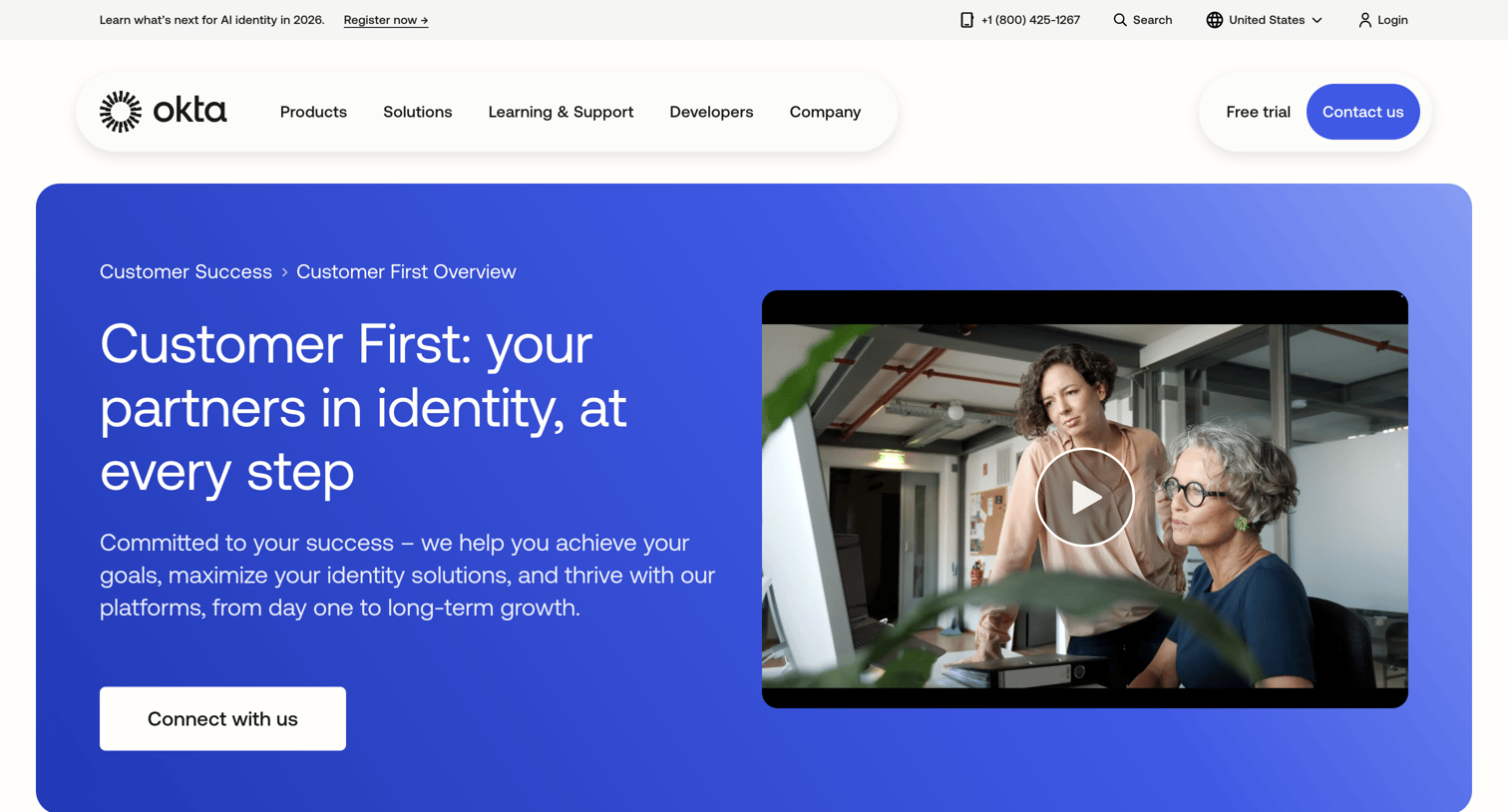 Okta - Customer First Professional Services, Success & Support screen