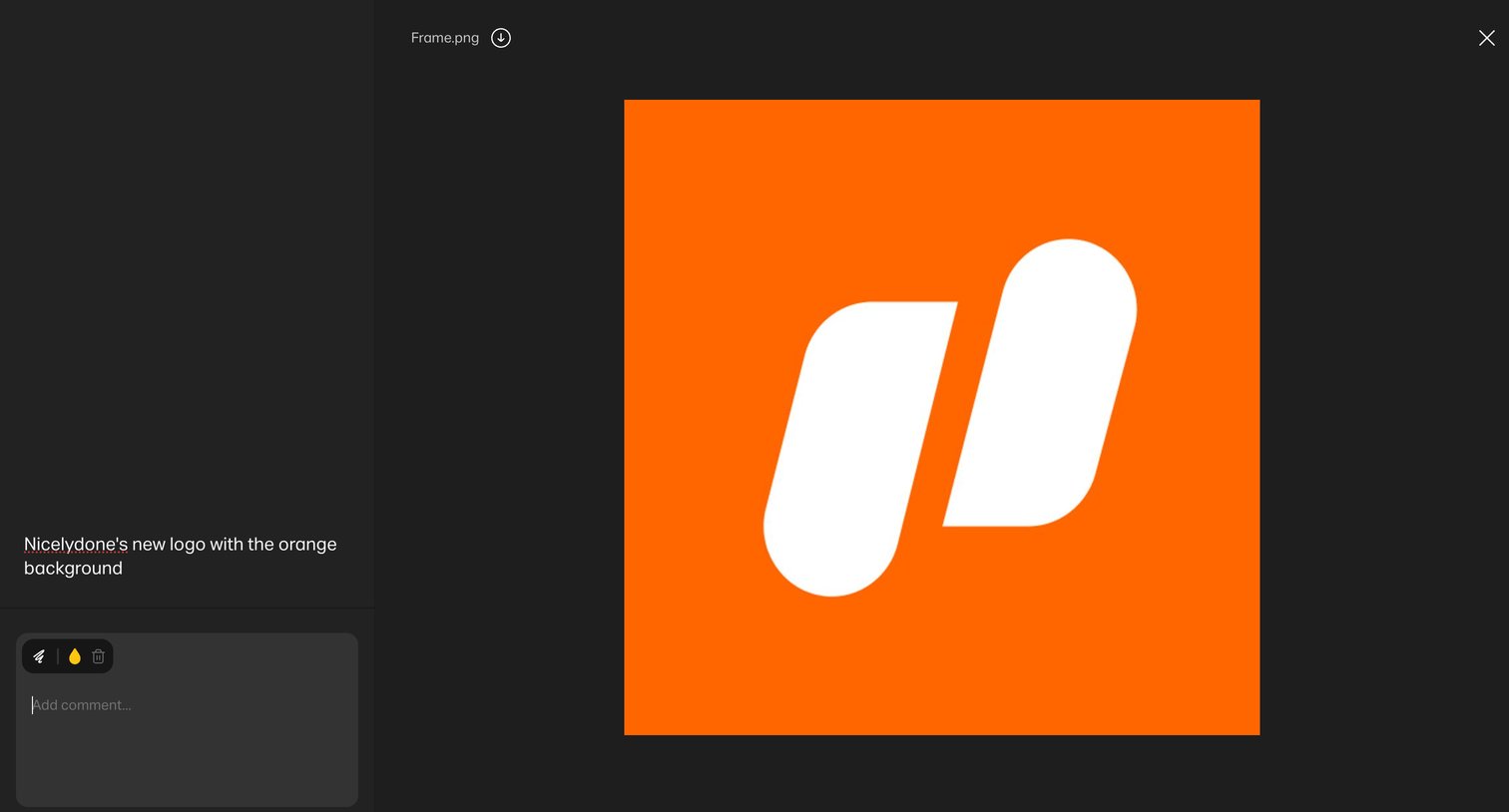 WeTransfer - Feedback on Nicelydone new logo screen