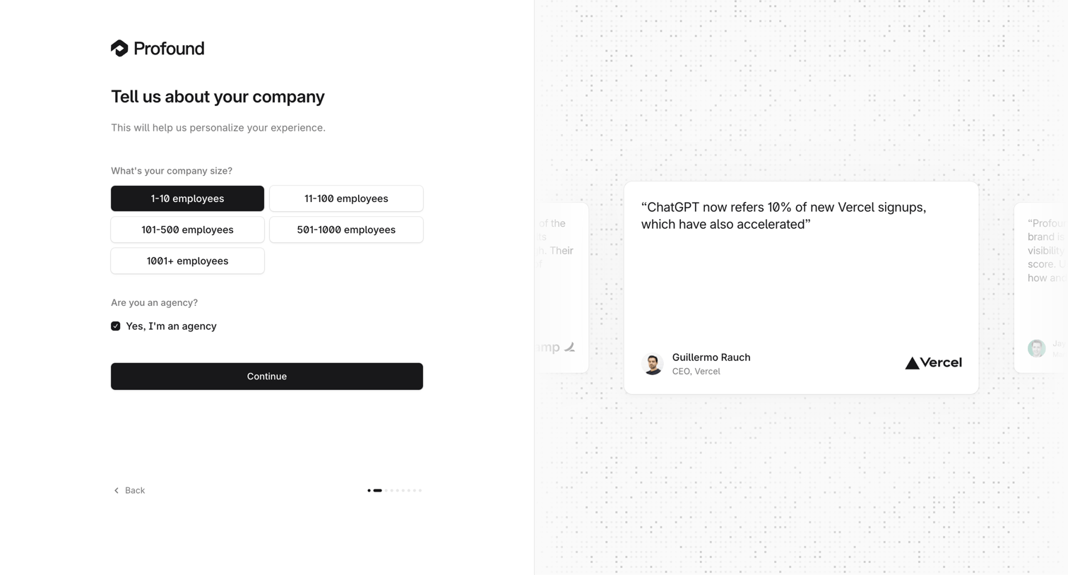 Tryprofound - Profound | Answer Engine Optimization screen