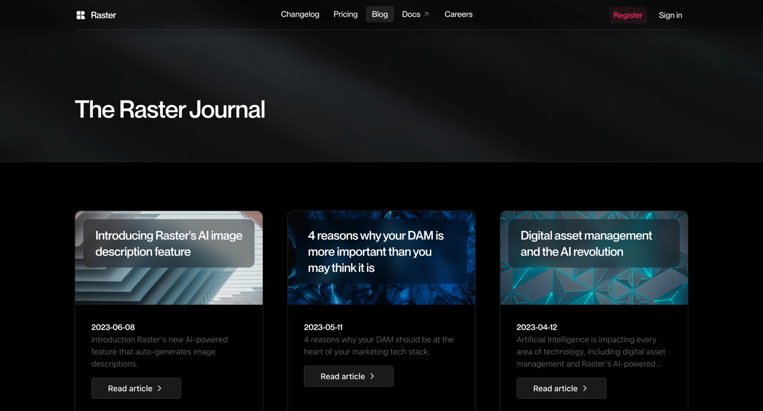 Raster - Blog | Raster screen