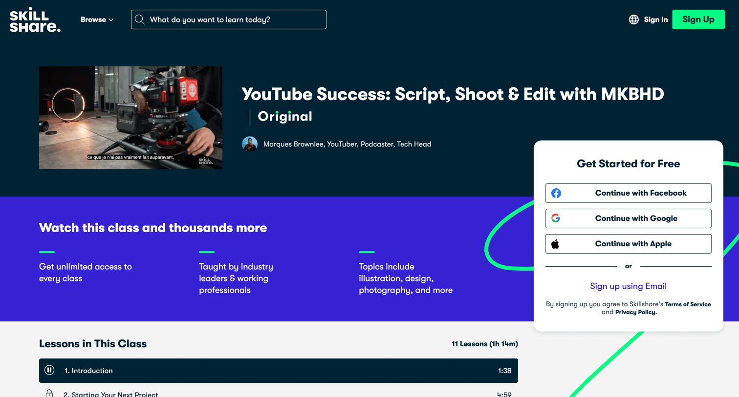 YouTube Success Script, Shoot | Edit with MKBHD Marques Brownlee from Skillshare
