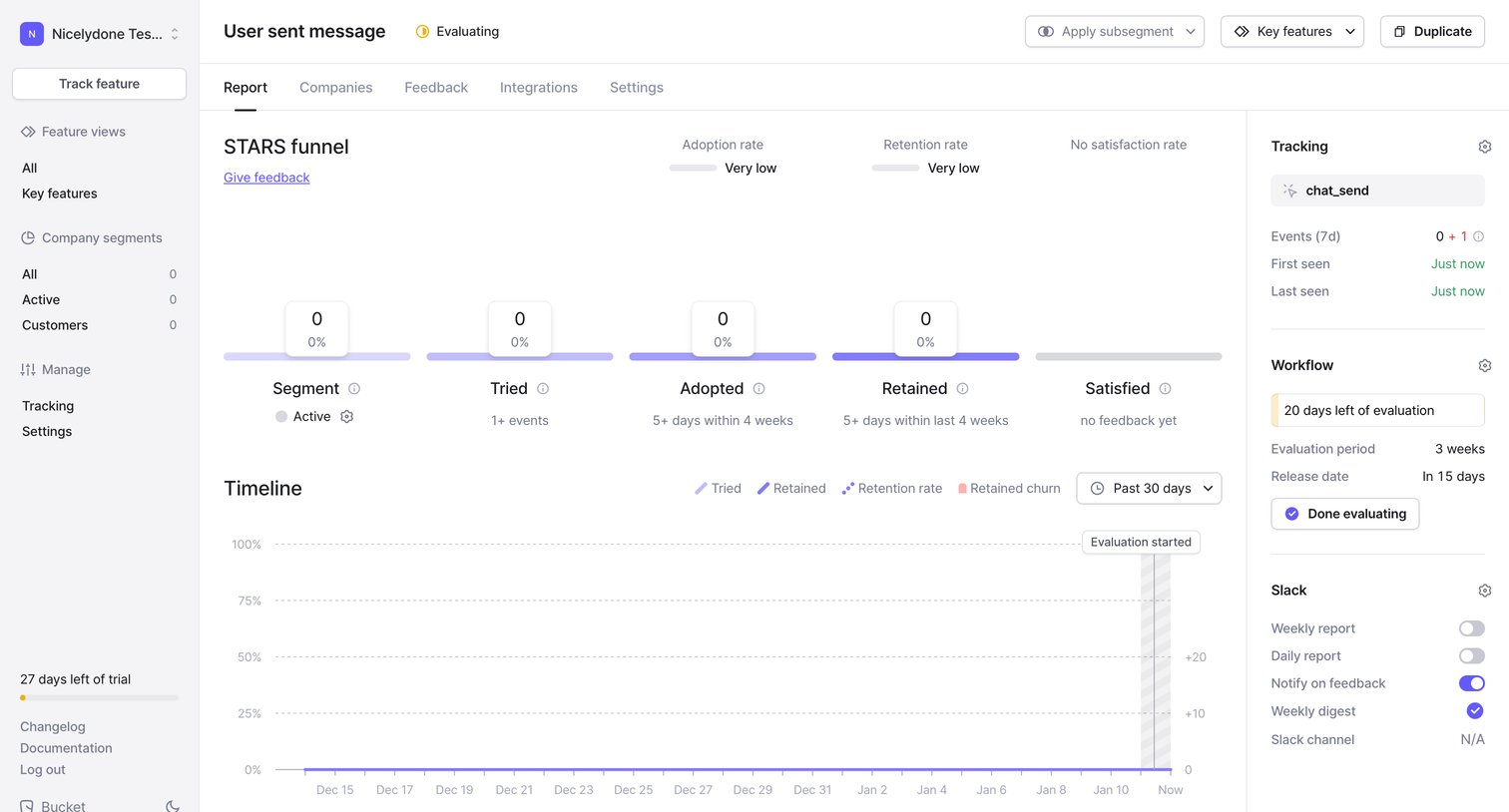 Bucket - Feature › User sent message › Report screen