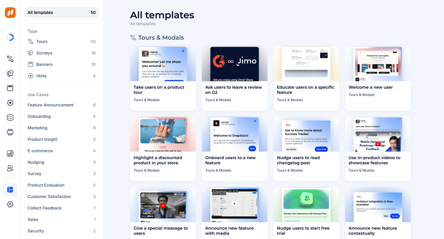 Jimo - Templates · Jimo screen