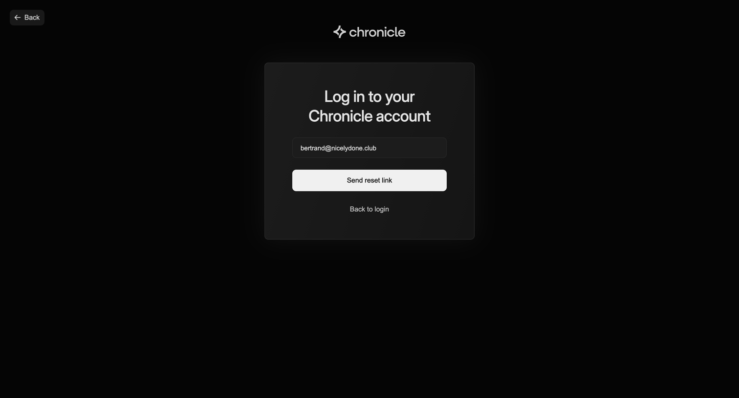 Chronicle - Sign In with Auth0 screen