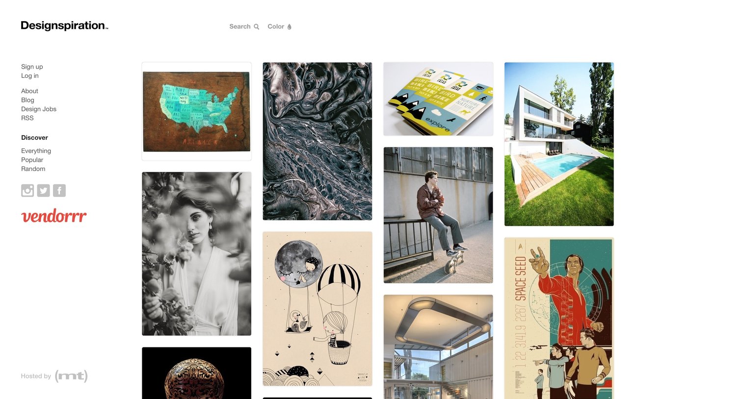 Designspiration - Landing page screen