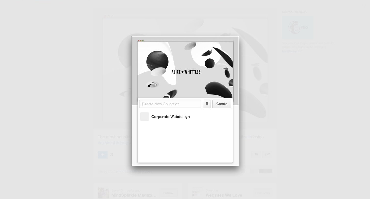 Designspiration - List screen