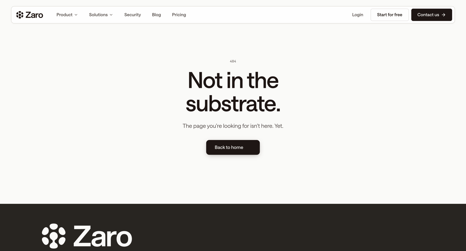 Zaro - Not found - Zaro screen