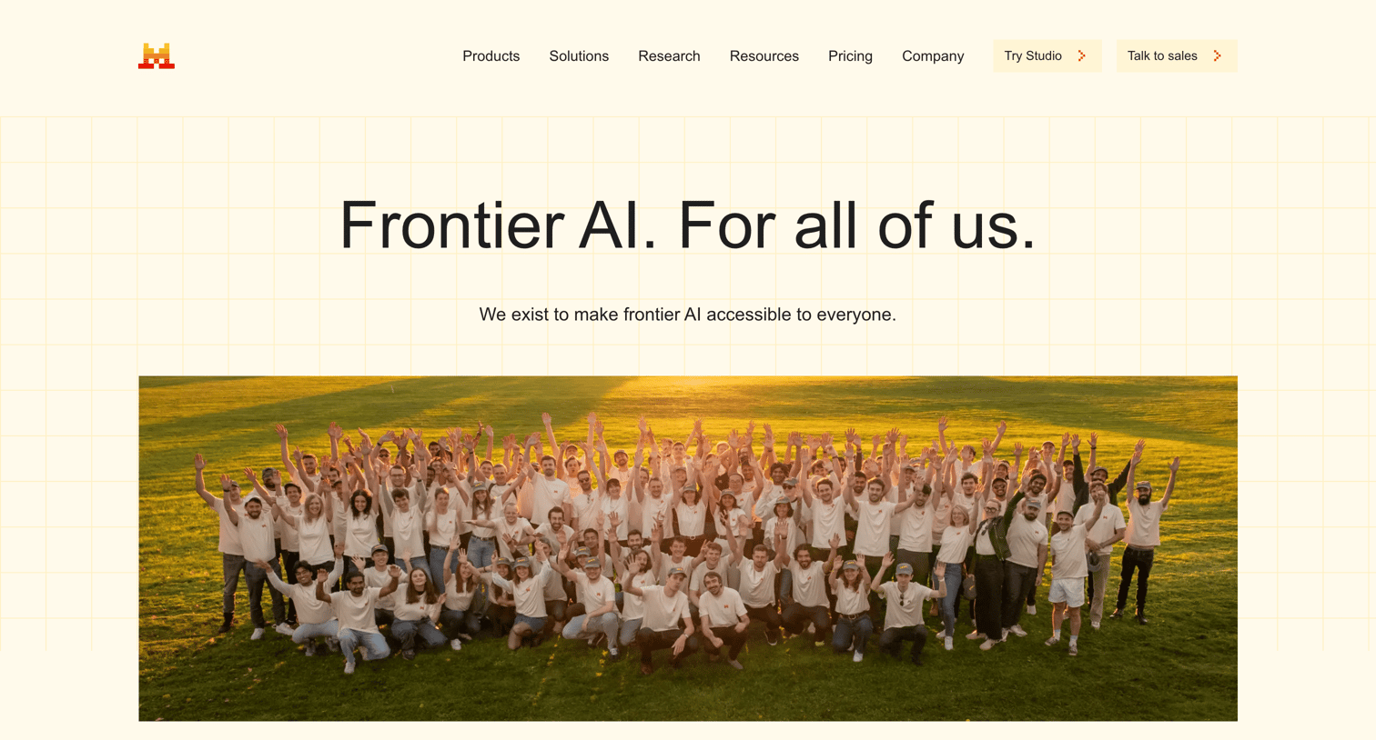 Mistral - About us  Mistral AI screen