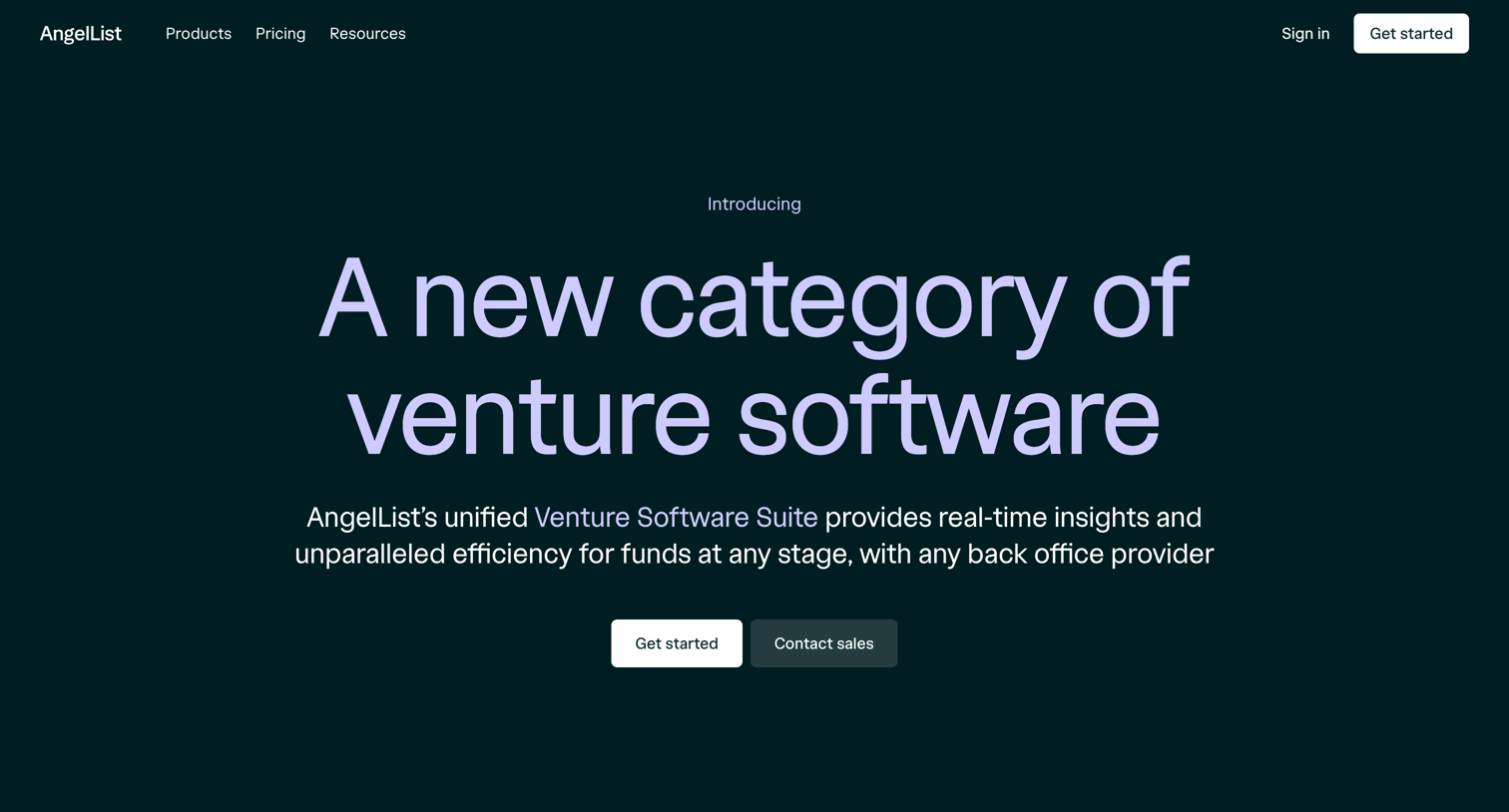 Angellist - Venture Software Suite | AngelList screen