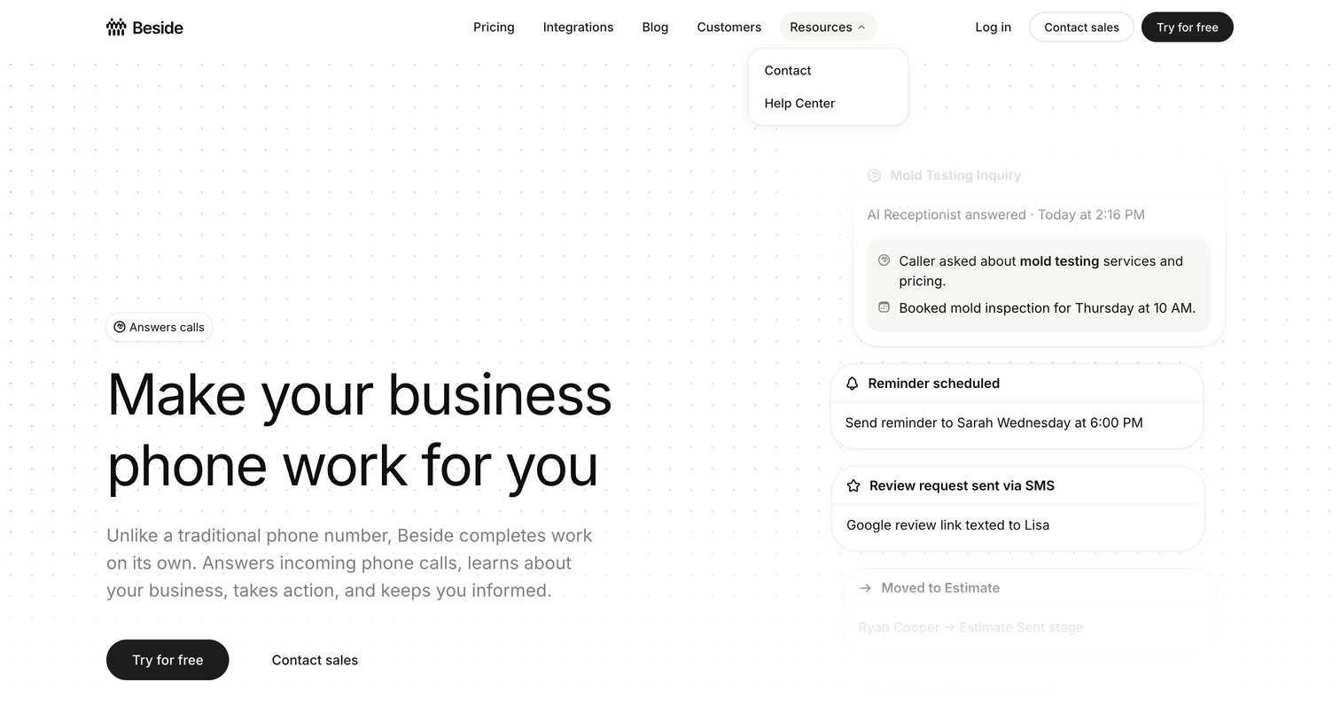Beside - Beside Make your business phone work for you screen