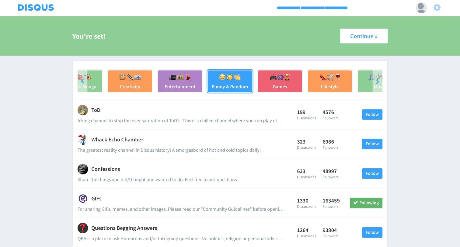 Disqus - Onboarding screen