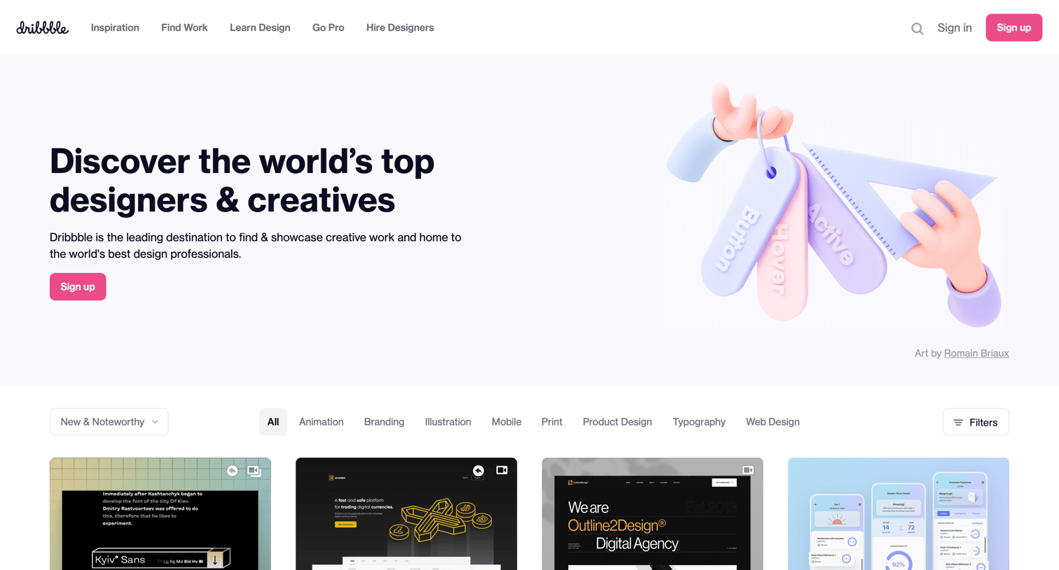 Dribbble - Dribbble - Discover the World’s Top Designers & Creative Professionals screen