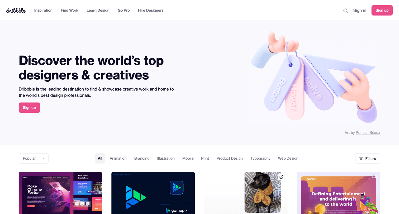 Dribbble - Dribbble - Discover the World’s Top Designers & Creative Professionals screen
