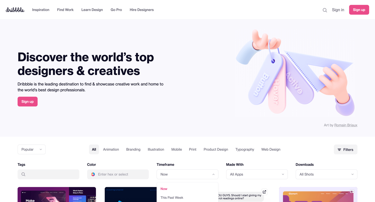 Dribbble - Dribbble - Discover the World’s Top Designers & Creative Professionals screen