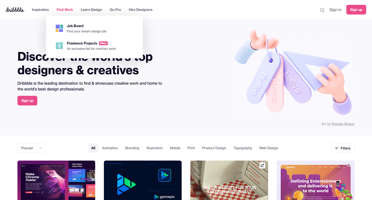 Dribbble - Dribbble - Discover the World’s Top Designers & Creative Professionals screen