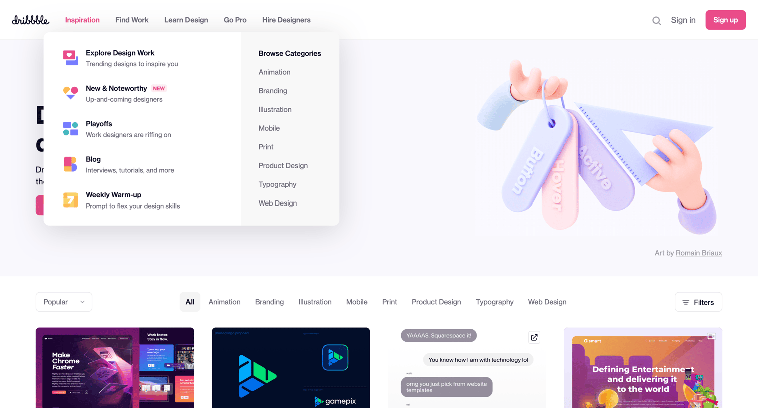 Dribbble - Dribbble - Discover the World’s Top Designers & Creative Professionals screen