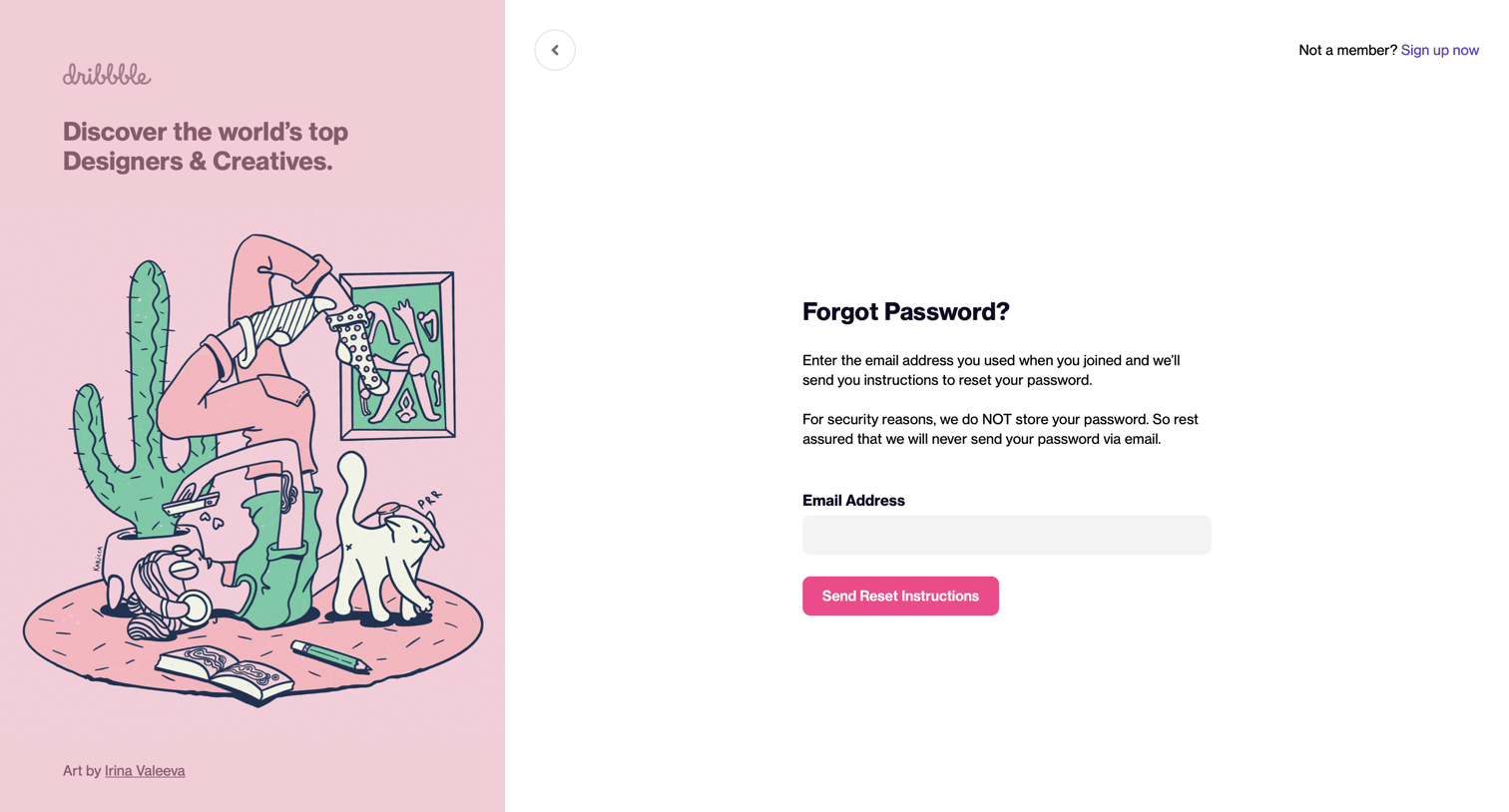 Dribbble - Forgot Password? | Dribbble screen