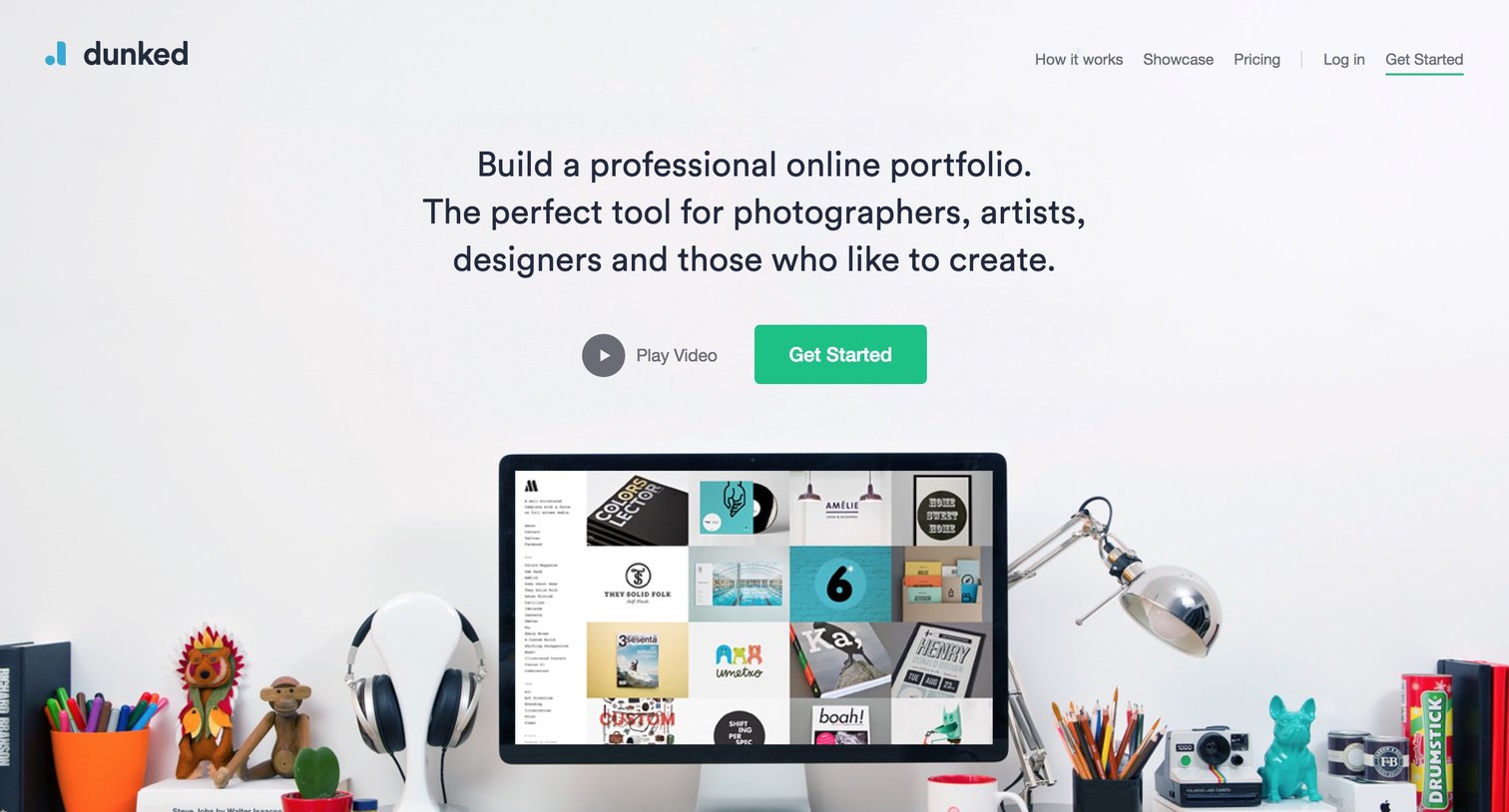 Dunked - Landing page screen